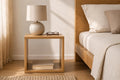 Bush 40 Japandi Solid Oak Cube – Scandinavian Style Bedside Shelf – Small Space Furniture