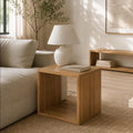 Solid Oak End Table | Japandi Scandinavian Accent Furniture