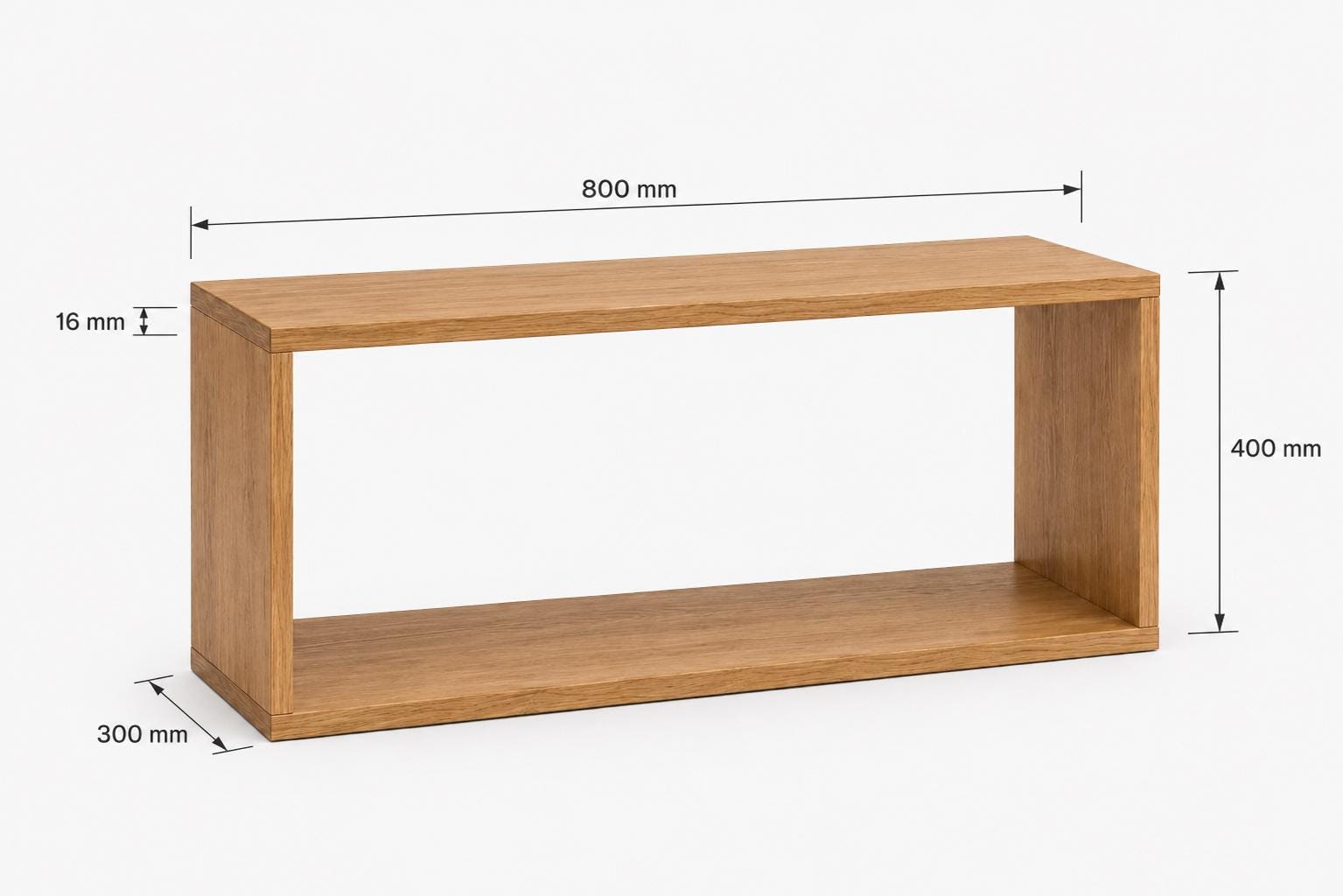 Bush 40 Japandi Solid Oak Cube – Scandinavian Style Bedside Shelf – Small Space Furniture