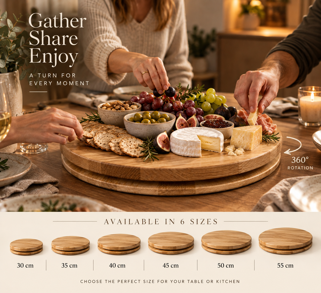 Solid Oak Lazy Susan Turntable